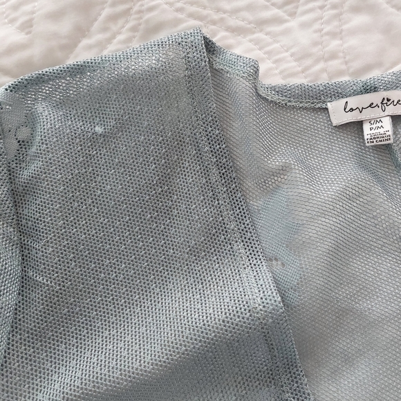 Love, Fire - Mint Green Lace Flowy Boho Kimono - Picture 10 of 10